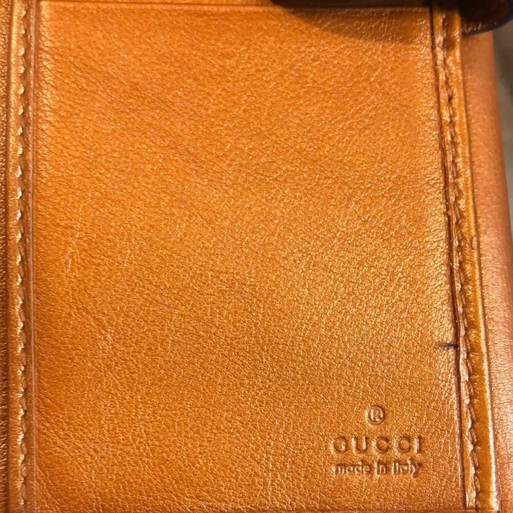 GUCCI GG Monogram Canvas & Leather Heart Clasp Full Length Continental Wallet